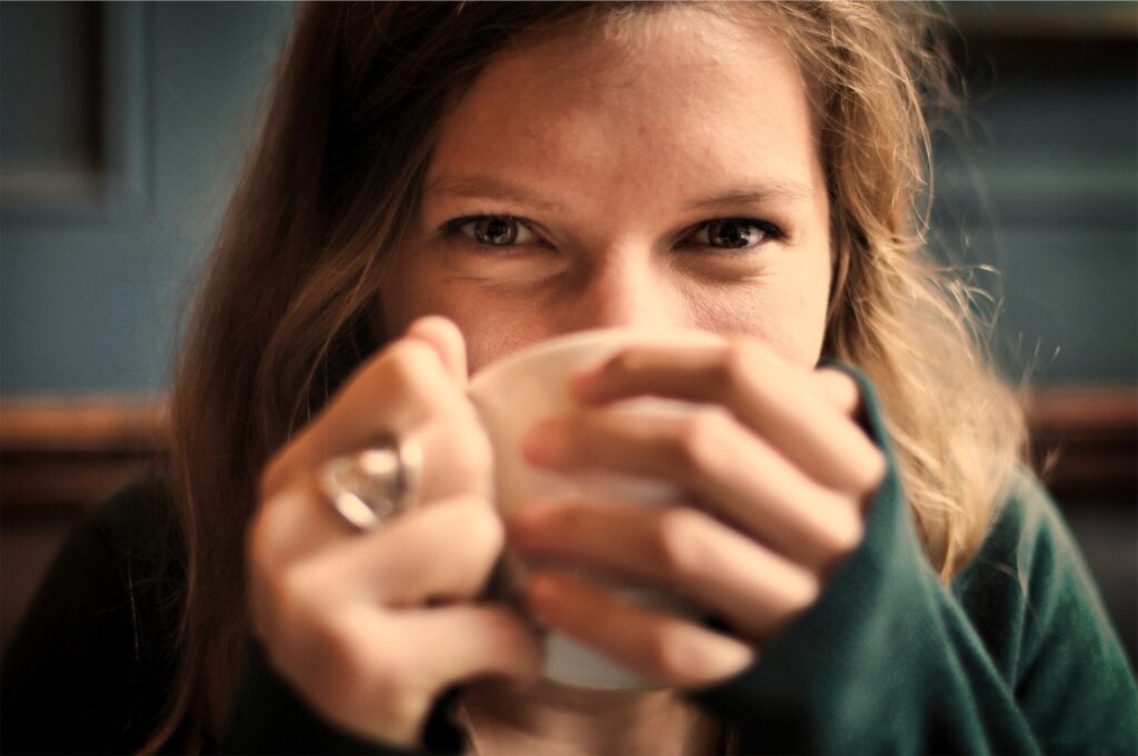 girl drinking tea