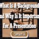 What Is a Background and Why Is It Important for a Presentation