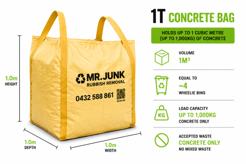 concrete skip bag display photo