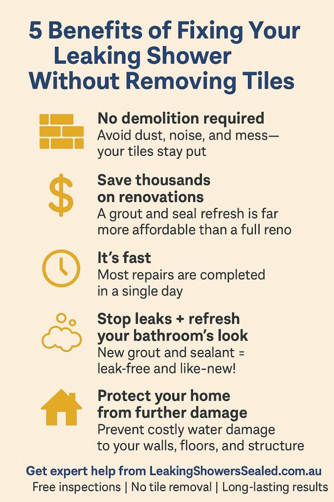 Fix Leaking Showers Without Removing Tiles Infographic